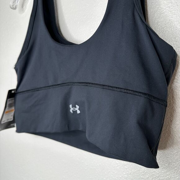 NWT Under Armour Black Meridian 4-Way Stretch Fitted Crop Tank Top Sports Bra S - Picture 6 of 15